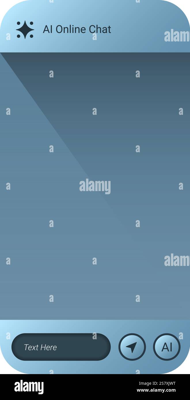 A clean and modern AI online chat UI template featuring a text input ...
