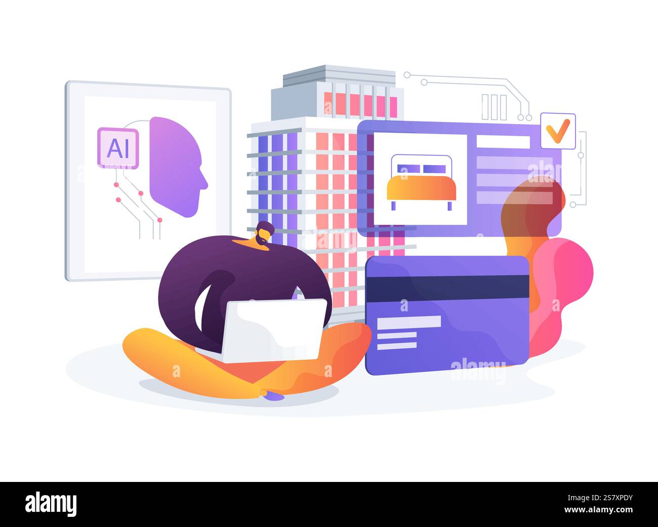 AI-Enhanced Reservation Management abstract concept vector illustration ...