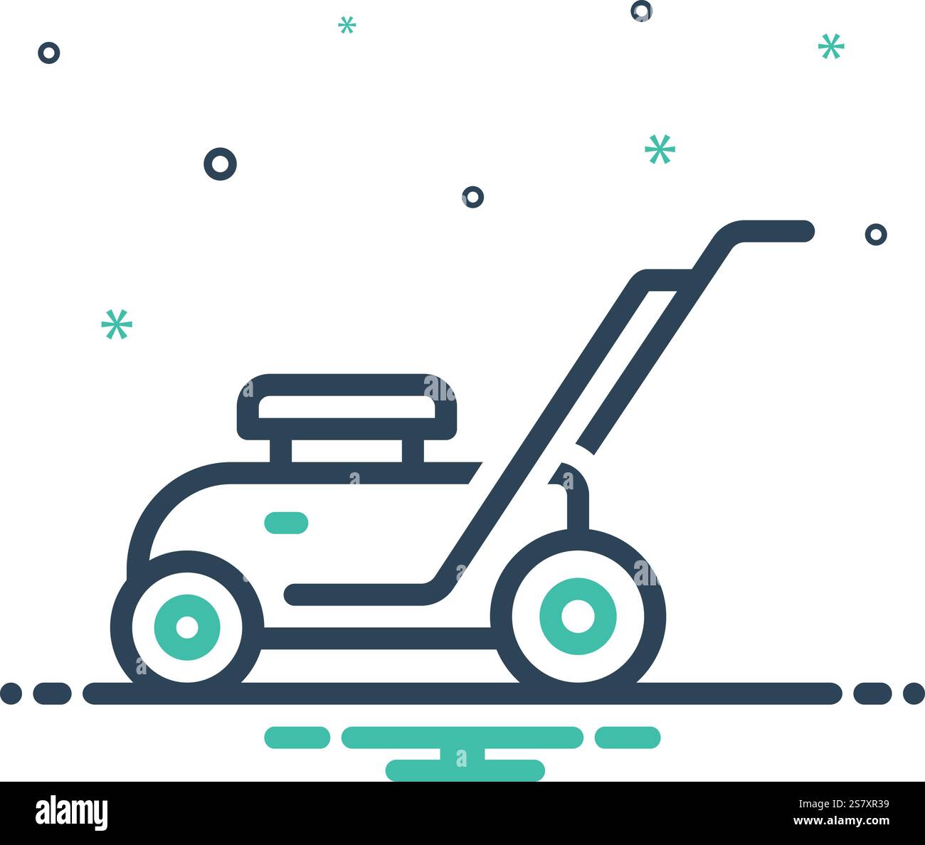 Lawn mowing silhouette hi-res stock photography and images - Alamy