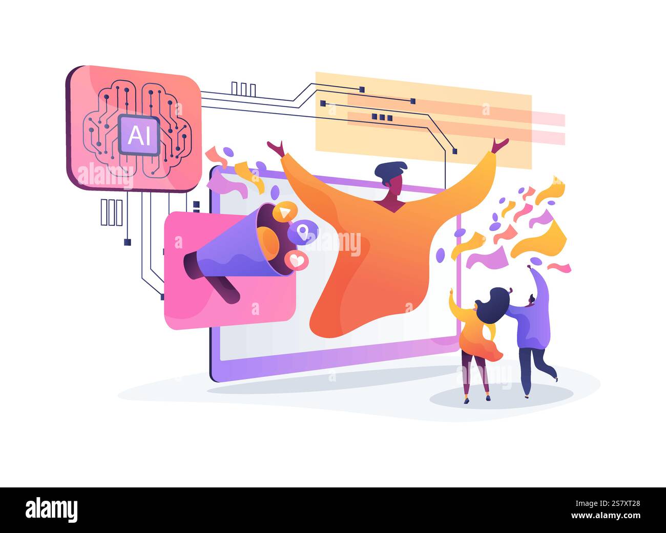 AI-Backed Virtual Performances abstract concept vector illustration ...