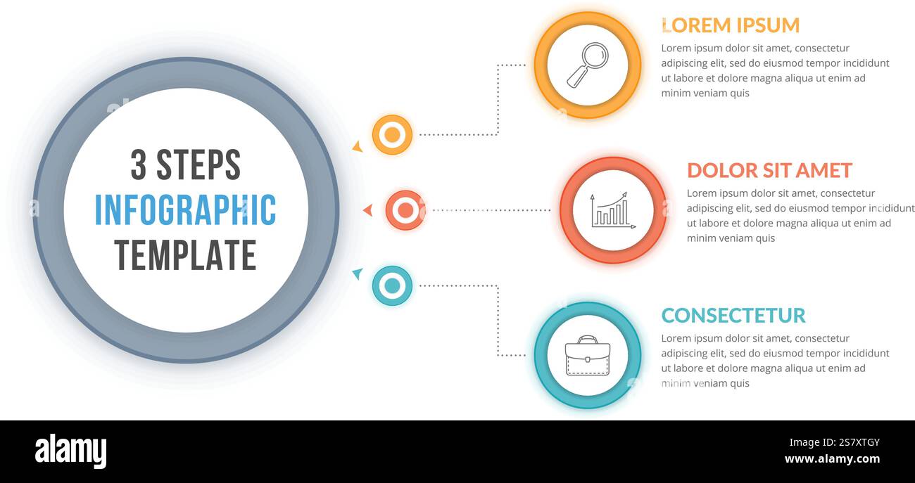 Infographic template with three steps or options, workflow, process ...