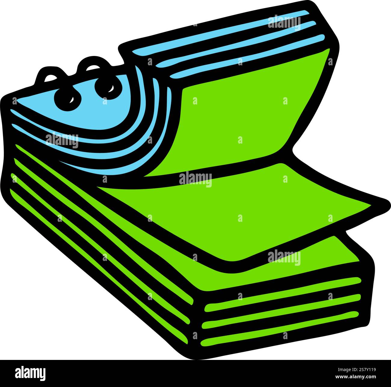Doodle book or notebook icon hand drawn with black line in freehand ...