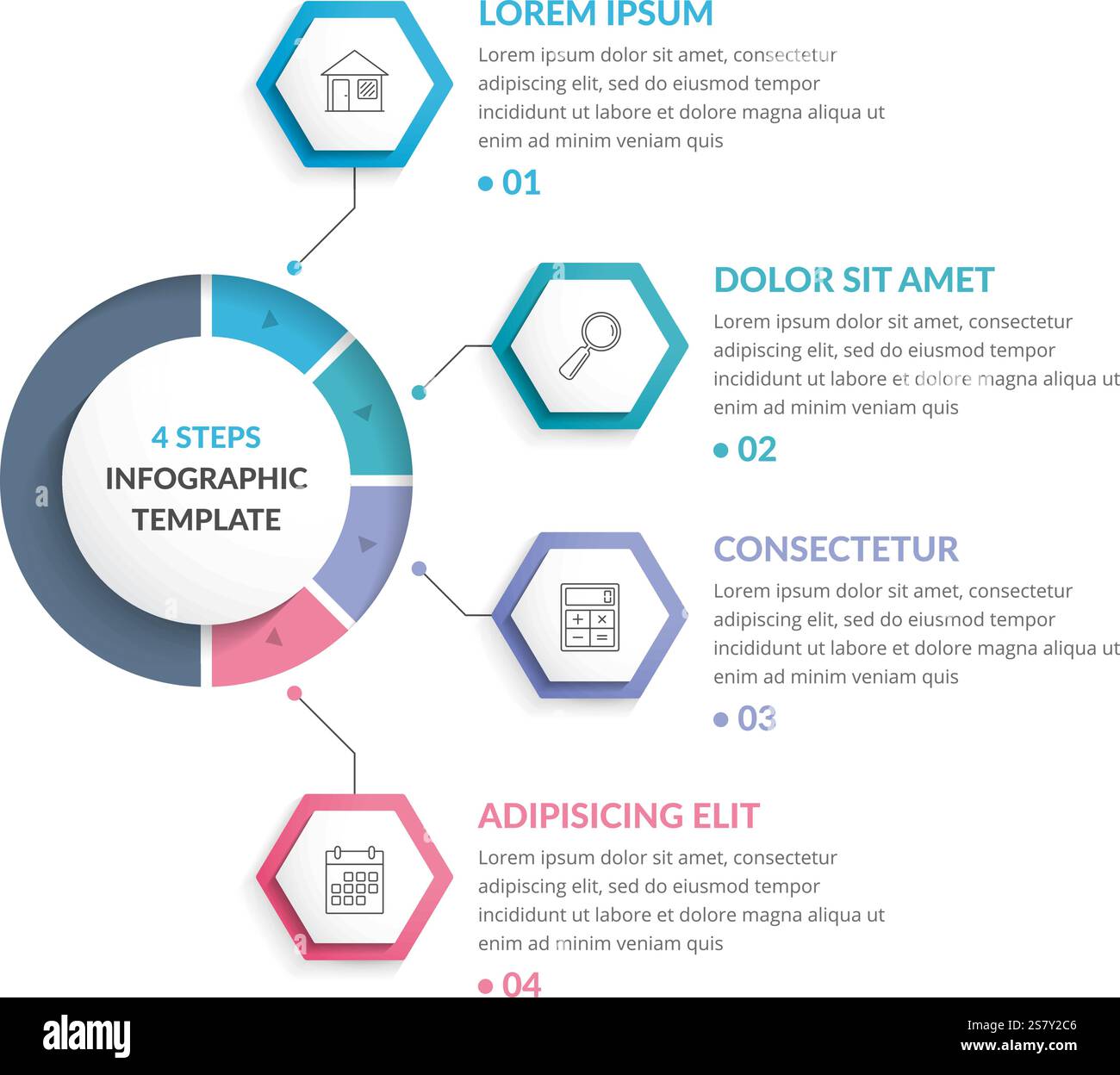 Infographic template with four steps or options, workflow or process diagram, vector eps10 illustration Stock Vector