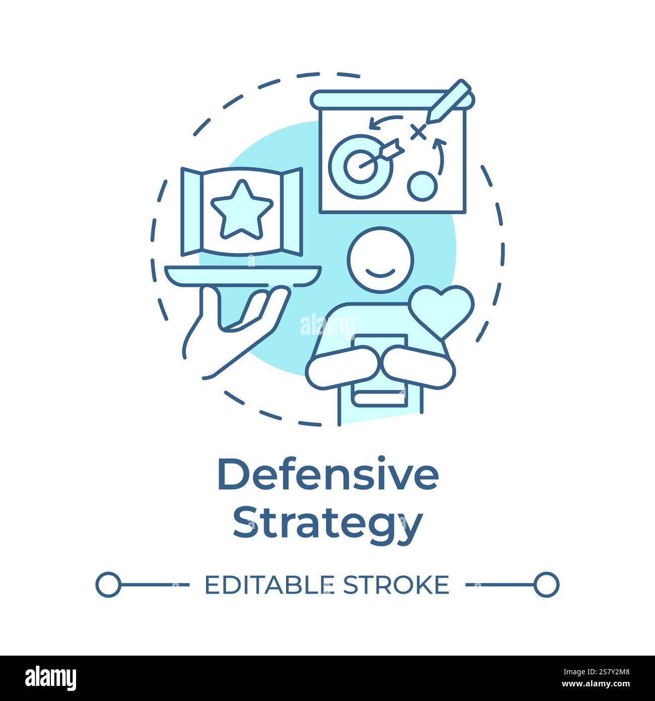 Defensive strategy soft blue concept icon Stock Vector Image & Art - Alamy