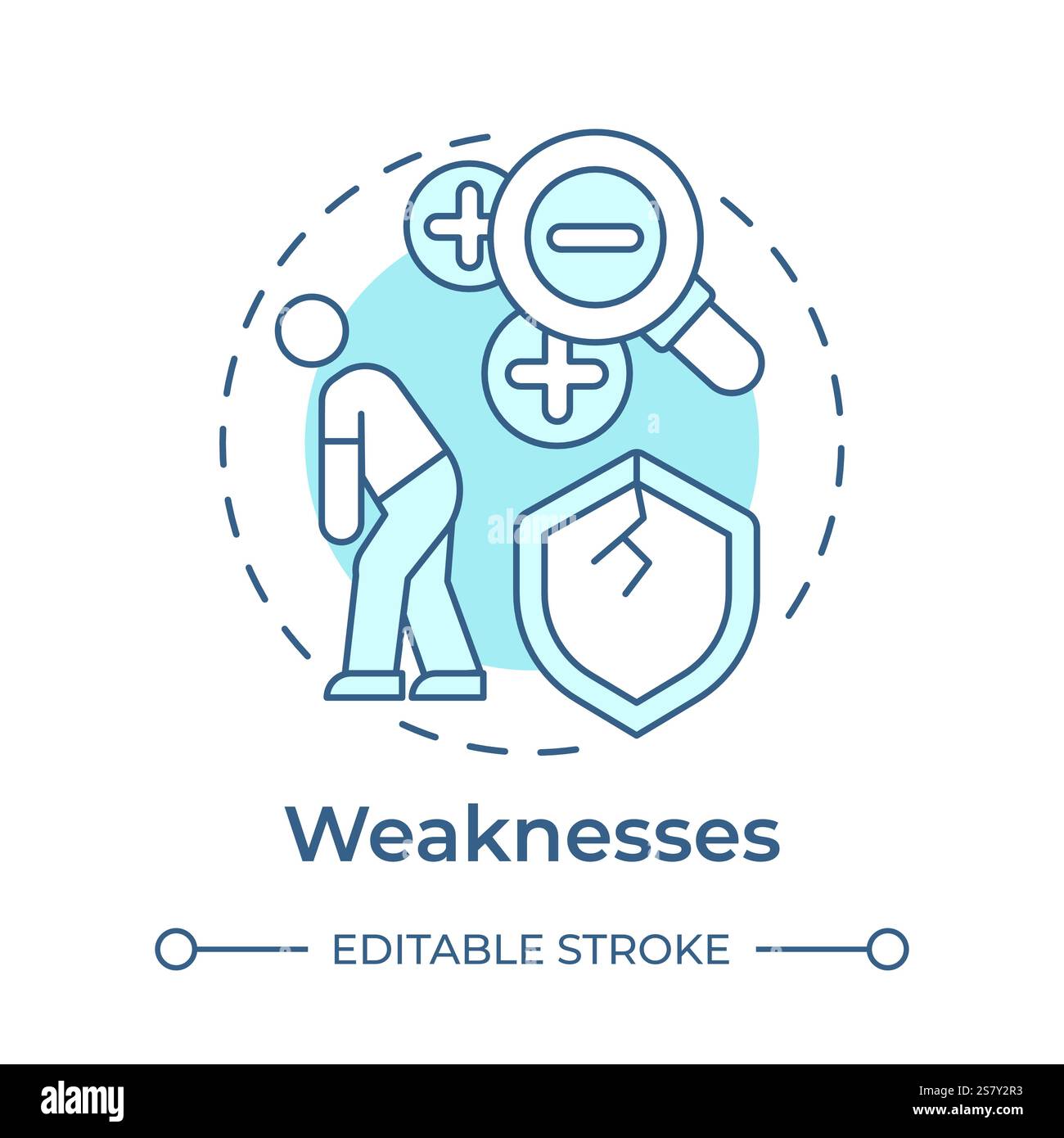 Weaknesses soft blue concept icon Stock Vector Image & Art - Alamy