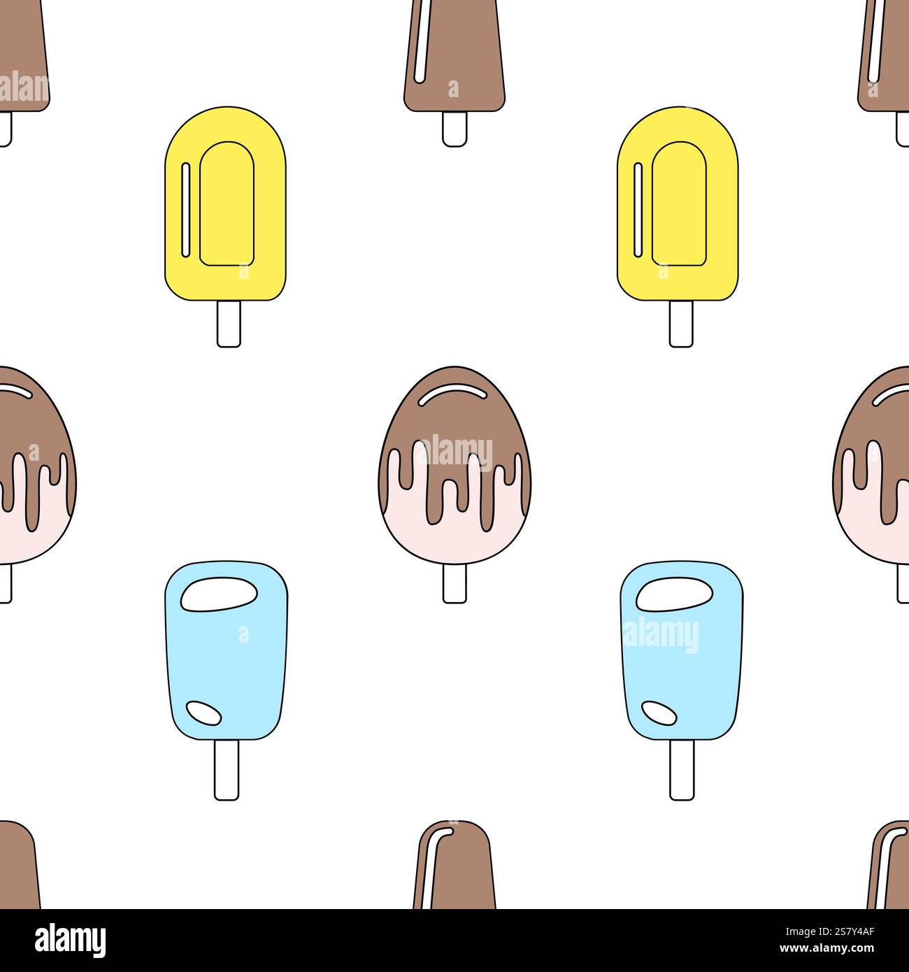 Seamless pattern with ice cream. Vector illustration. Stock Vector