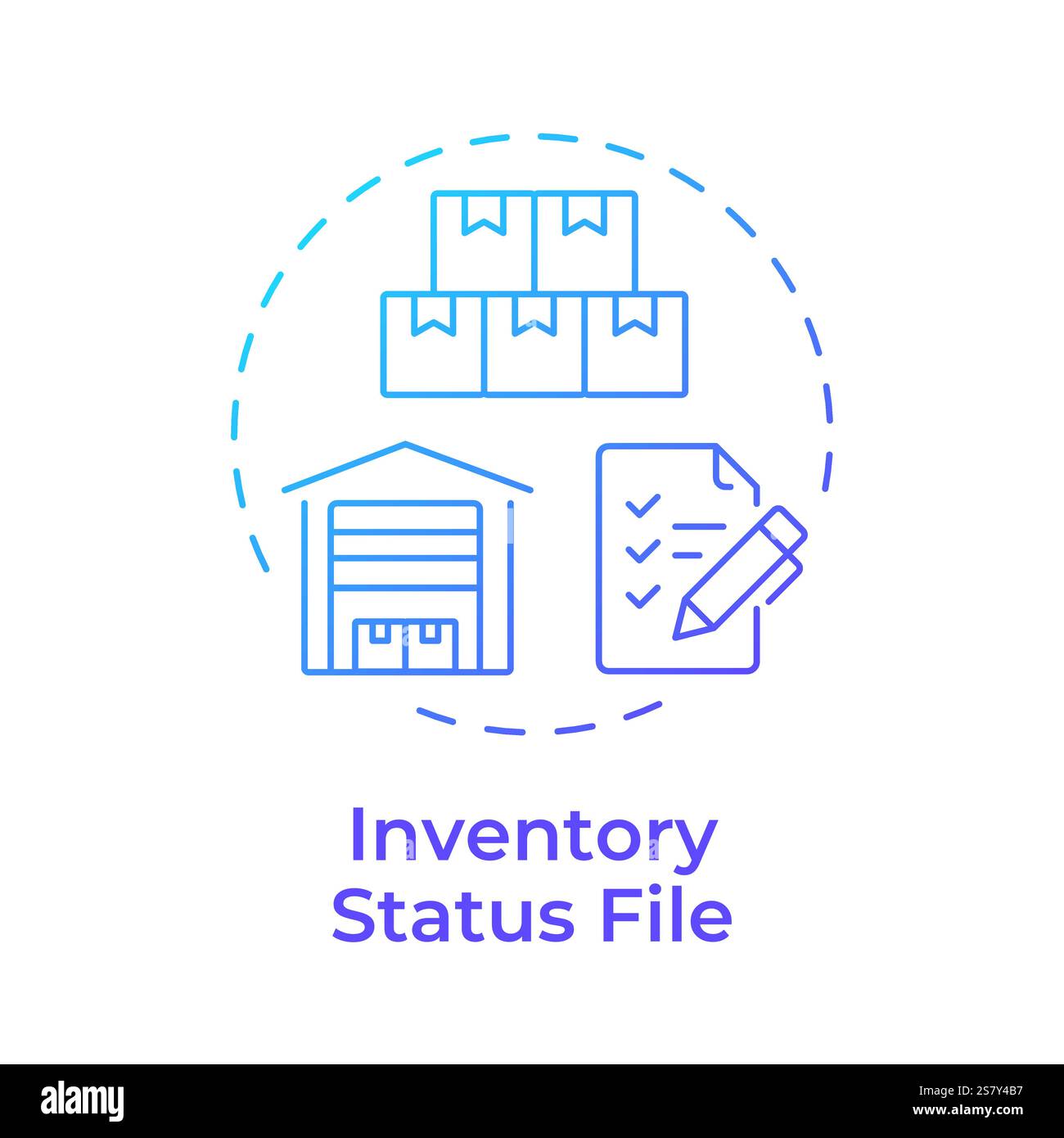 Inventory status file blue gradient concept icon. Stock Vector