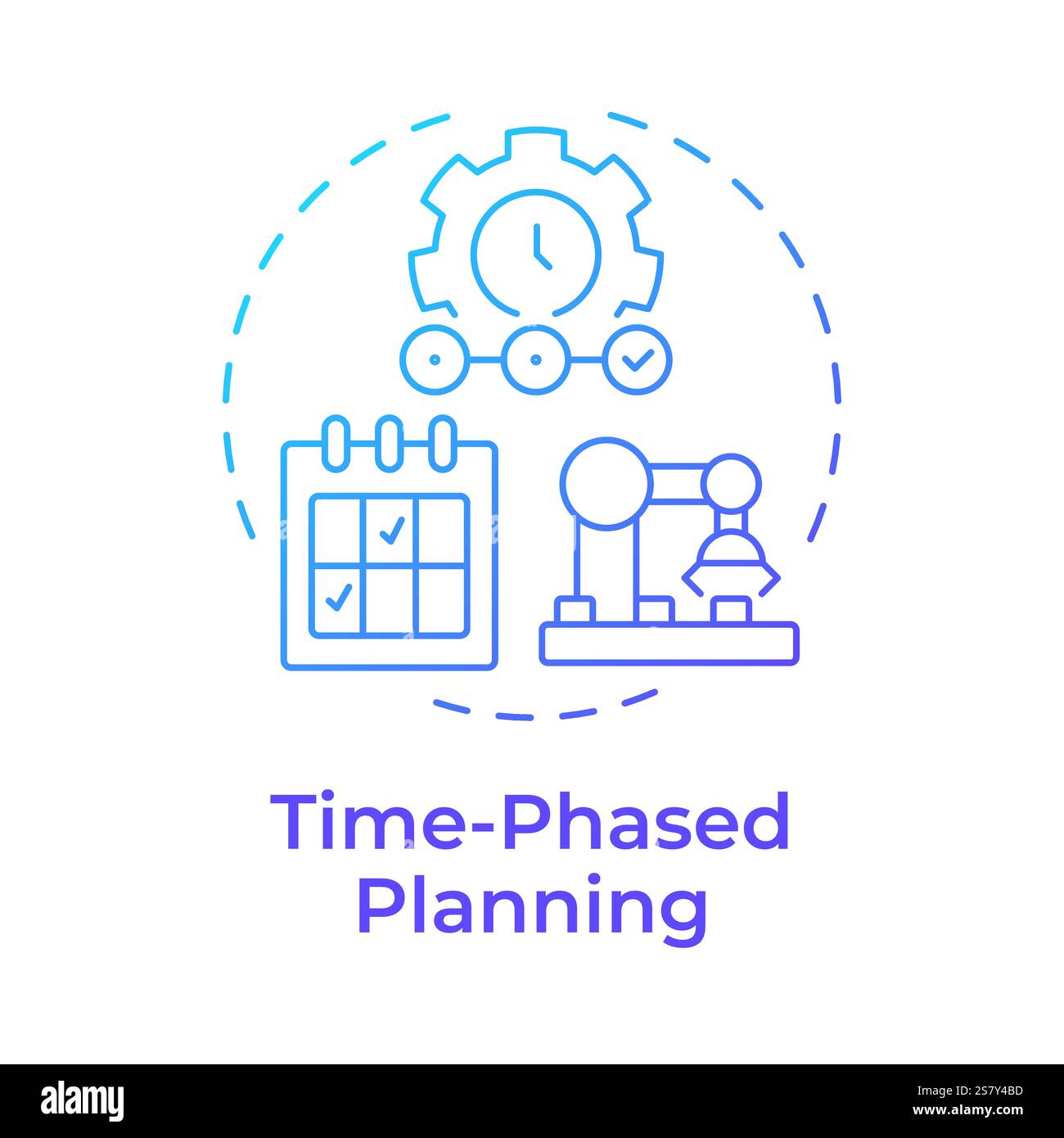 Time phased planning blue gradient concept icon Stock Vector Image ...
