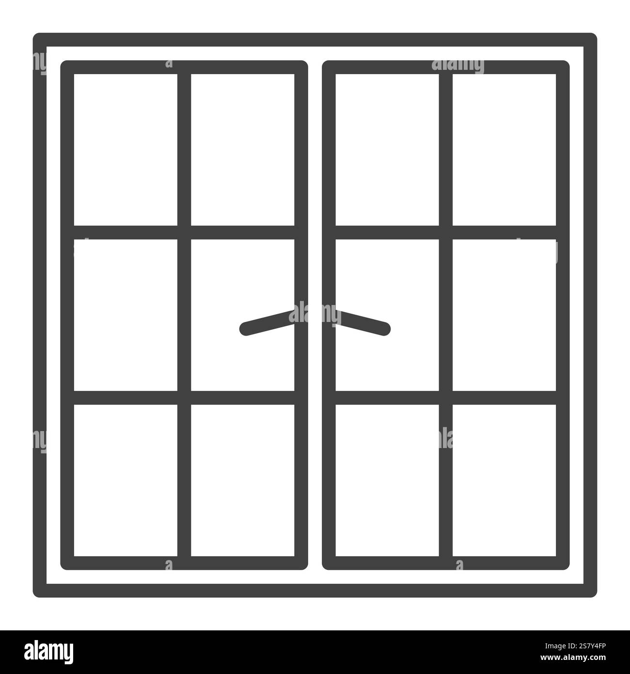 Closed Window vector concept outline icon or design element Stock ...