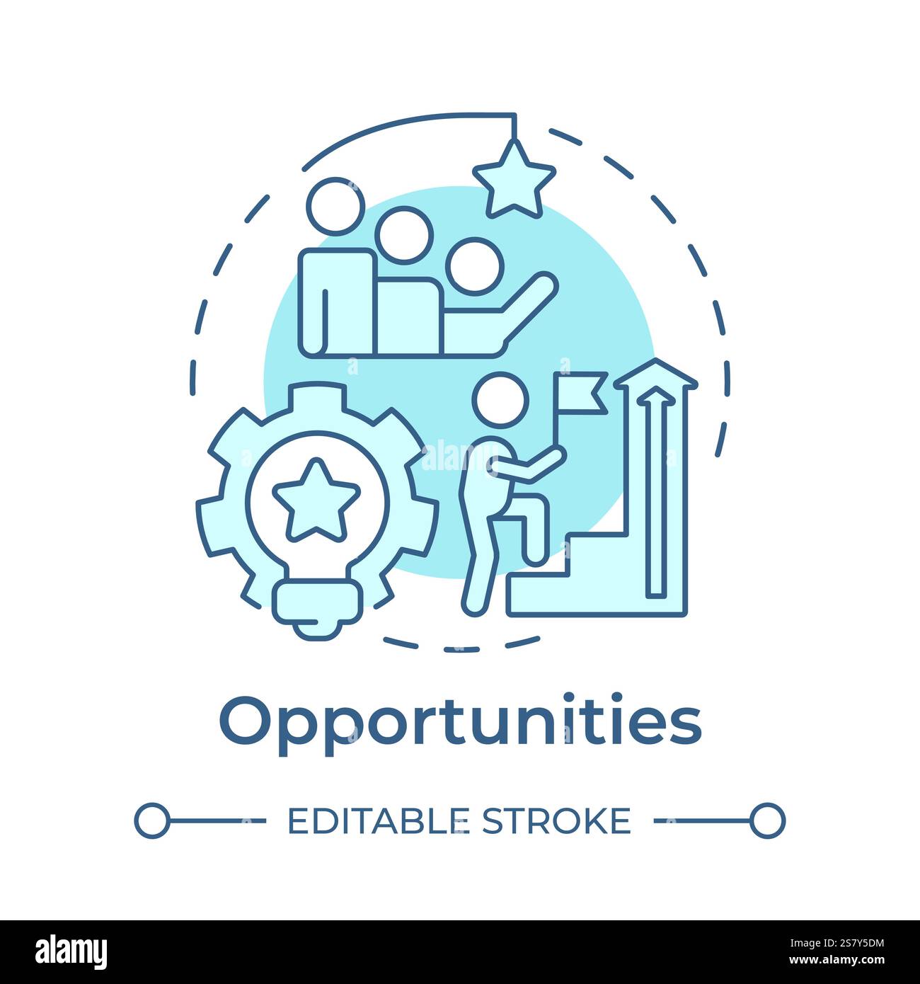 Opportunities soft blue concept icon Stock Vector