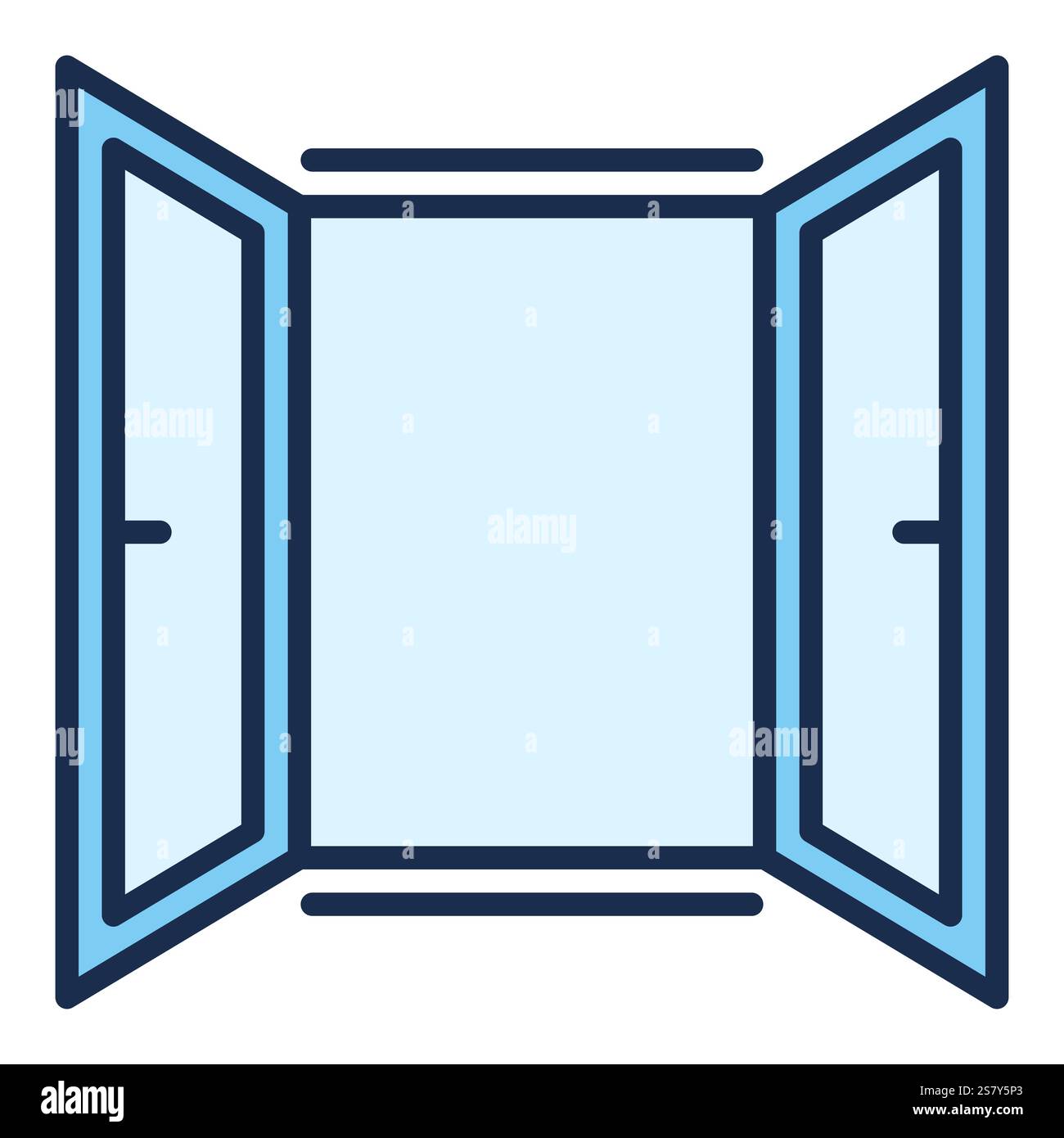 Vector Opened Window concept simple colored icon or symbol Stock Vector