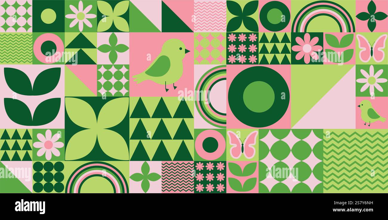Spring geometric pattern for cover, label, packaging Stock Vector Image ...