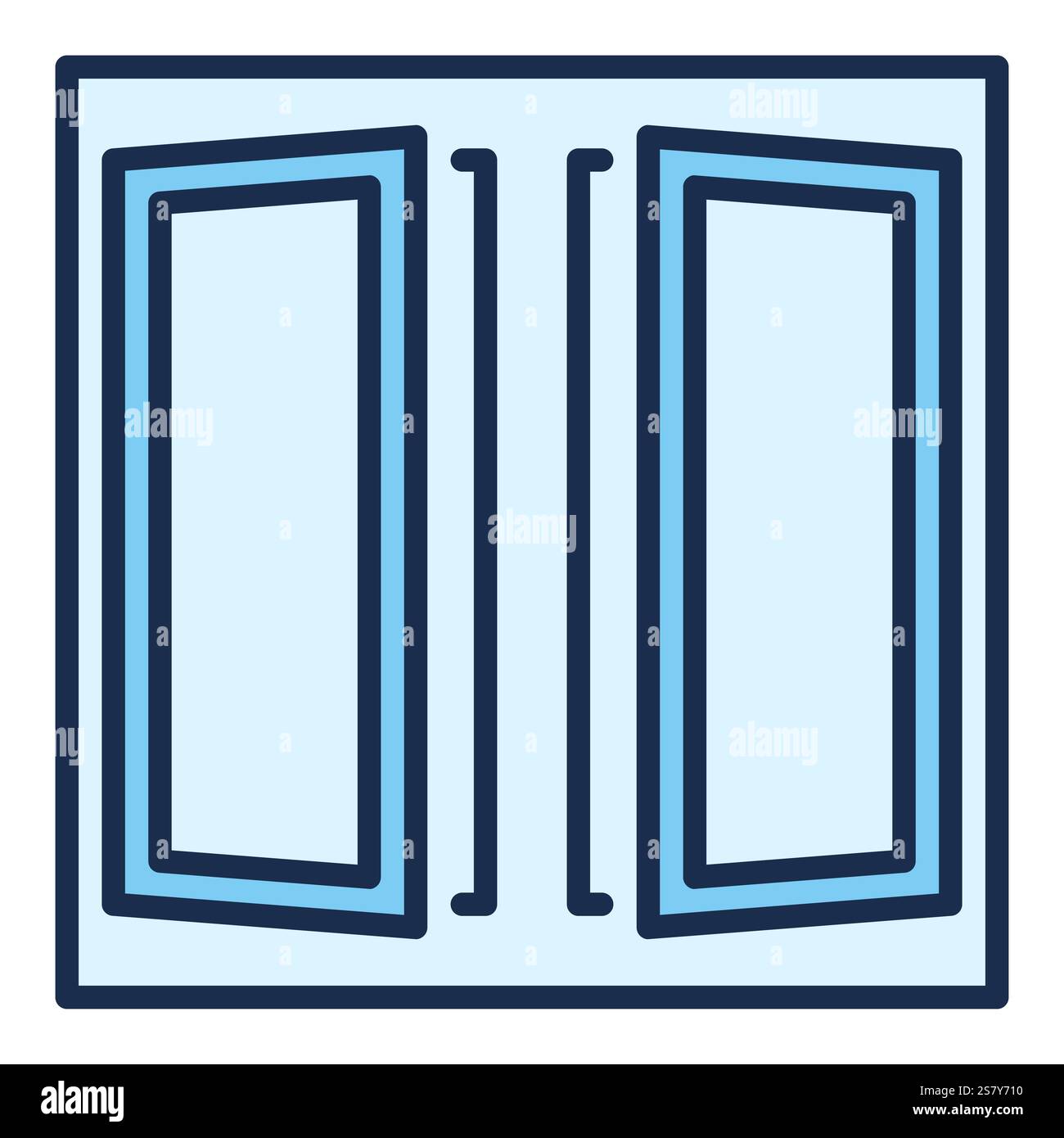 Clear Opened Window vector concept blue icon or sign Stock Vector