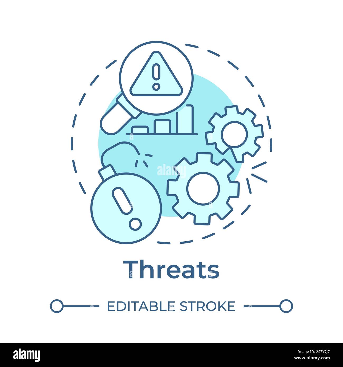 Threats soft blue concept icon Stock Vector