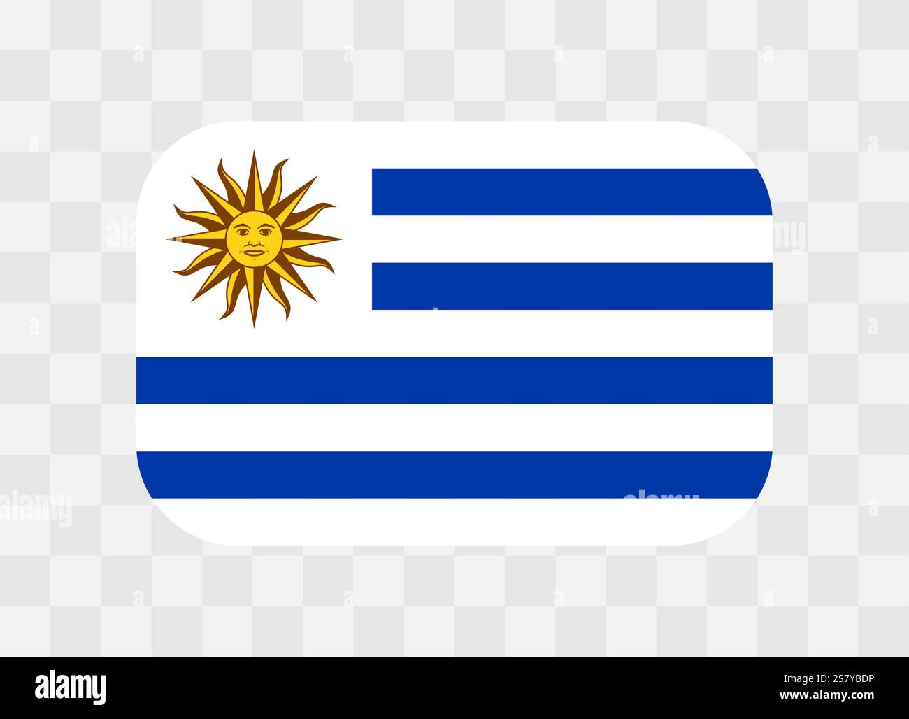 Uruguay flag - rounded rectangle colorful flag representing a country ...