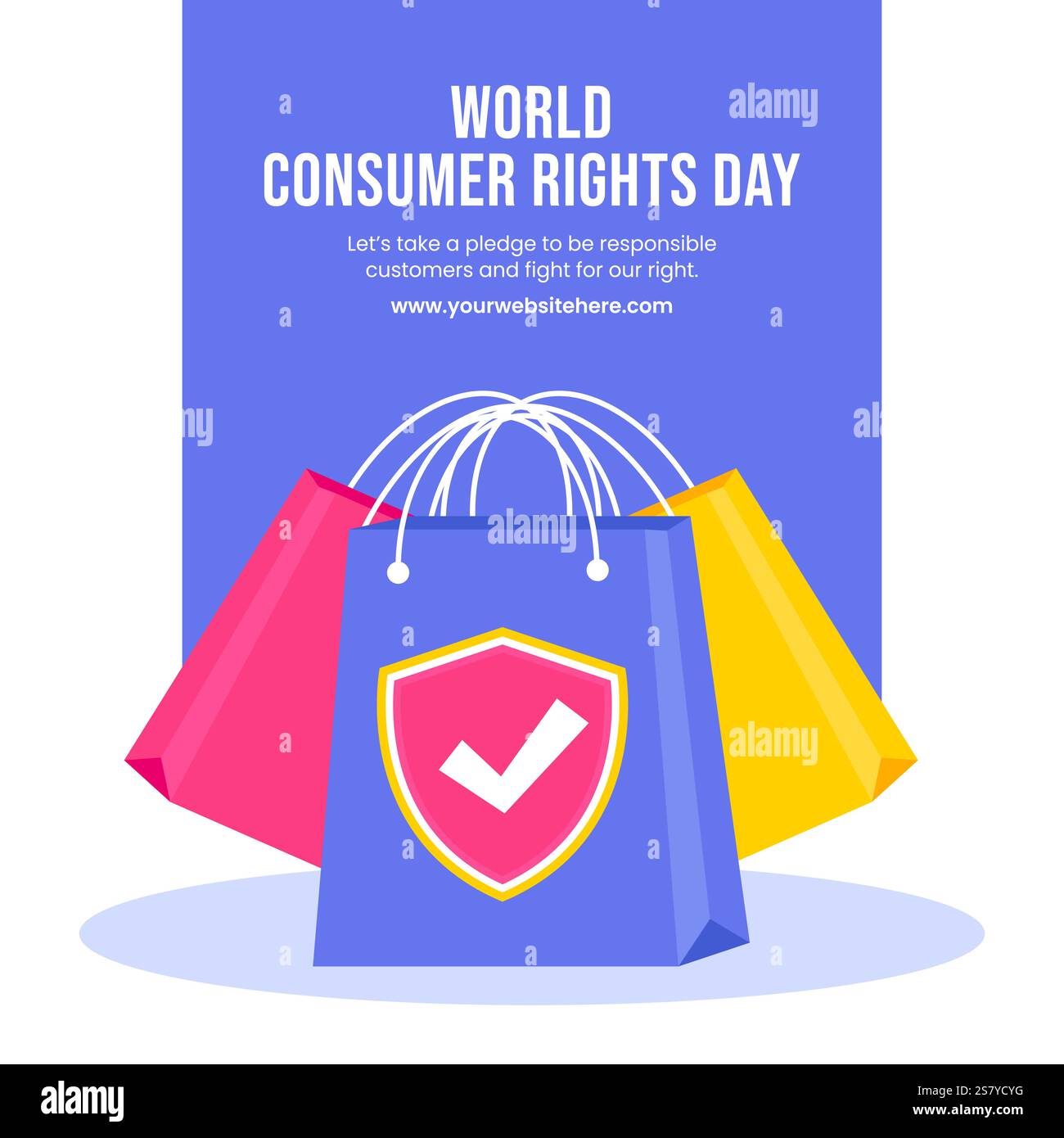 Social Media Illustration Celebrating World Consumer Rights Day Stock Vector