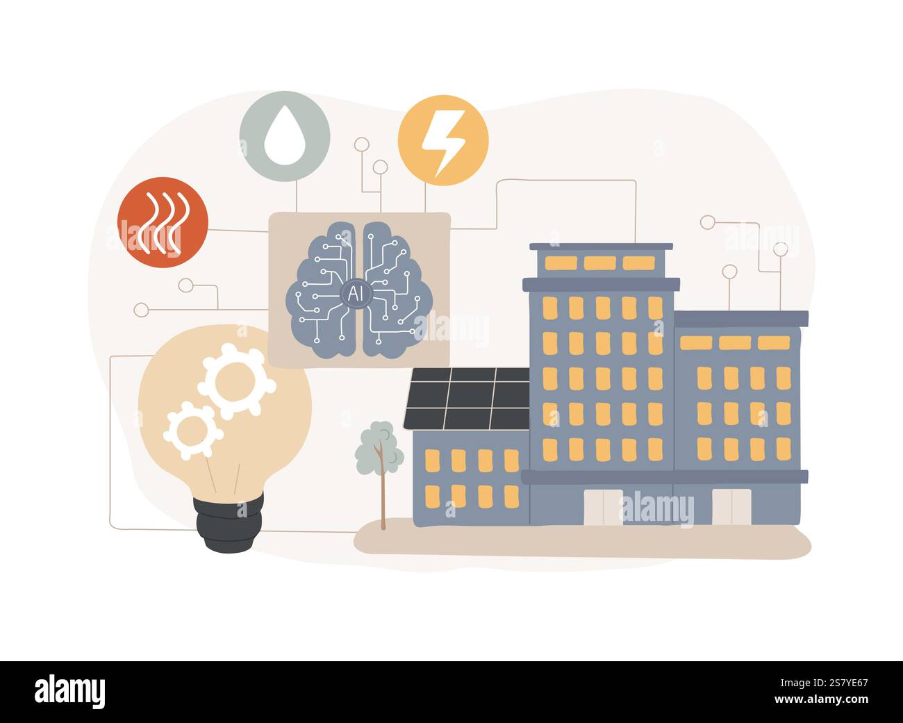 AI-Backed Energy Efficiency abstract concept vector illustration Stock ...
