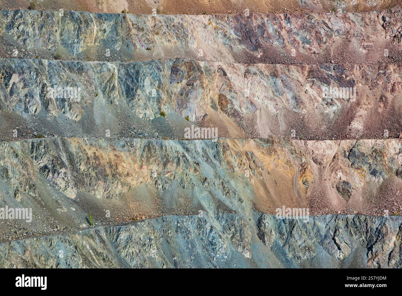 Rock Strata Color In close-up view of a geological formation, layered strata,variation in ...