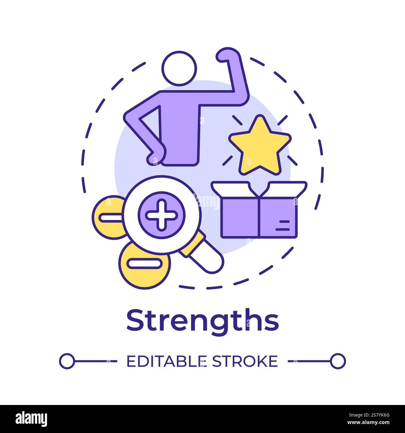Strengths multi color concept icon Stock Vector