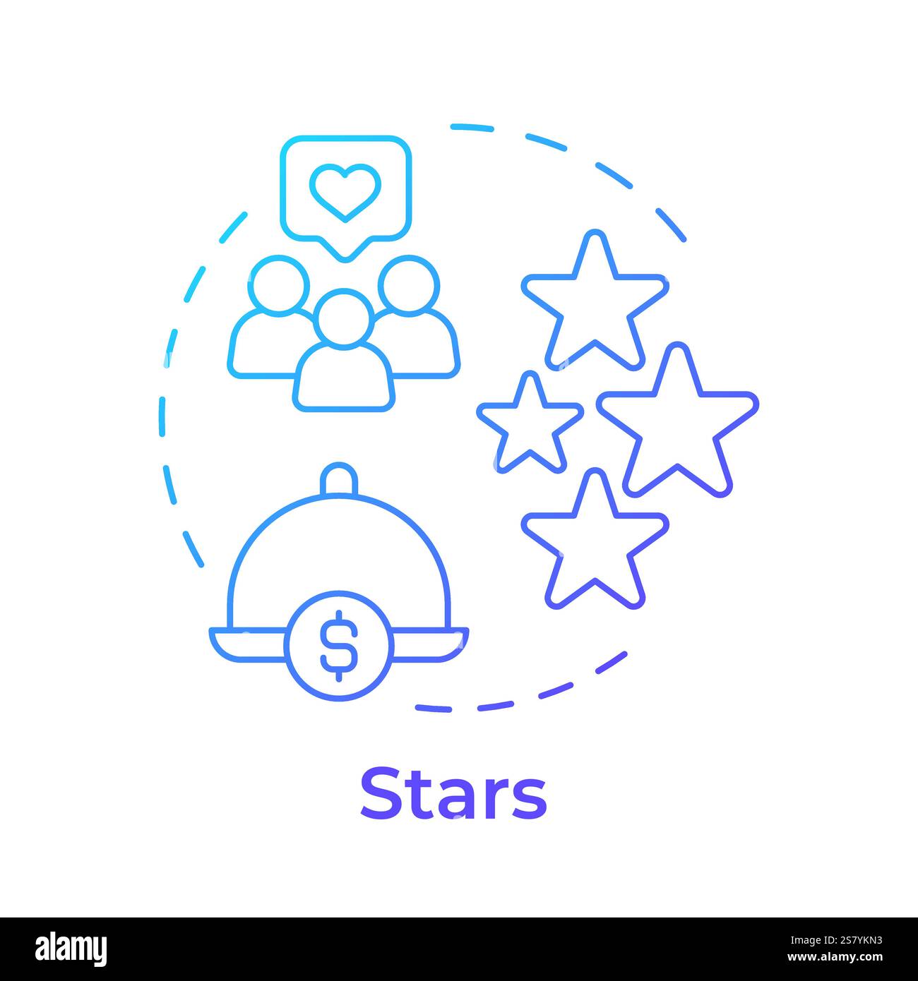 Stars dishes blue gradient concept icon Stock Vector
