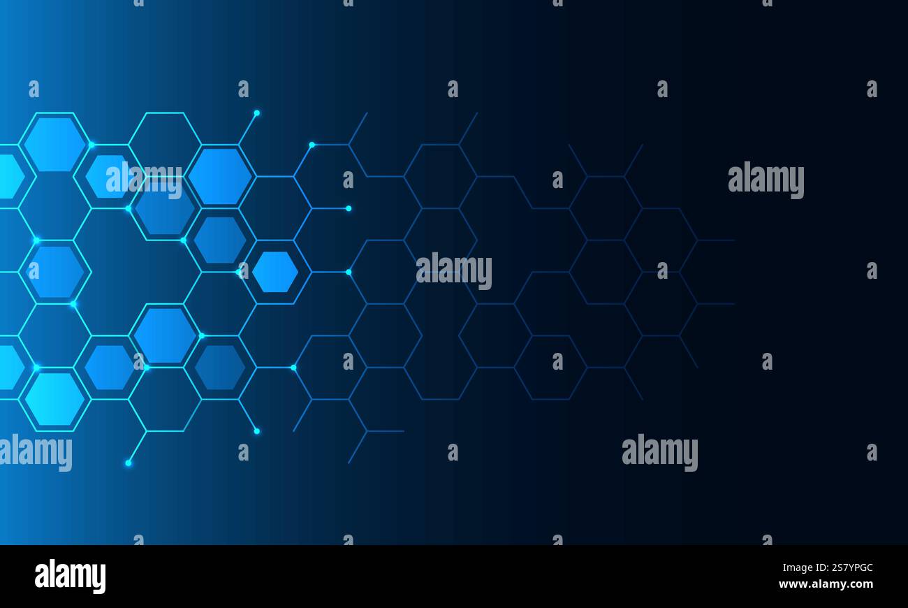 Abstract technology background and design element with hexagons pattern ...