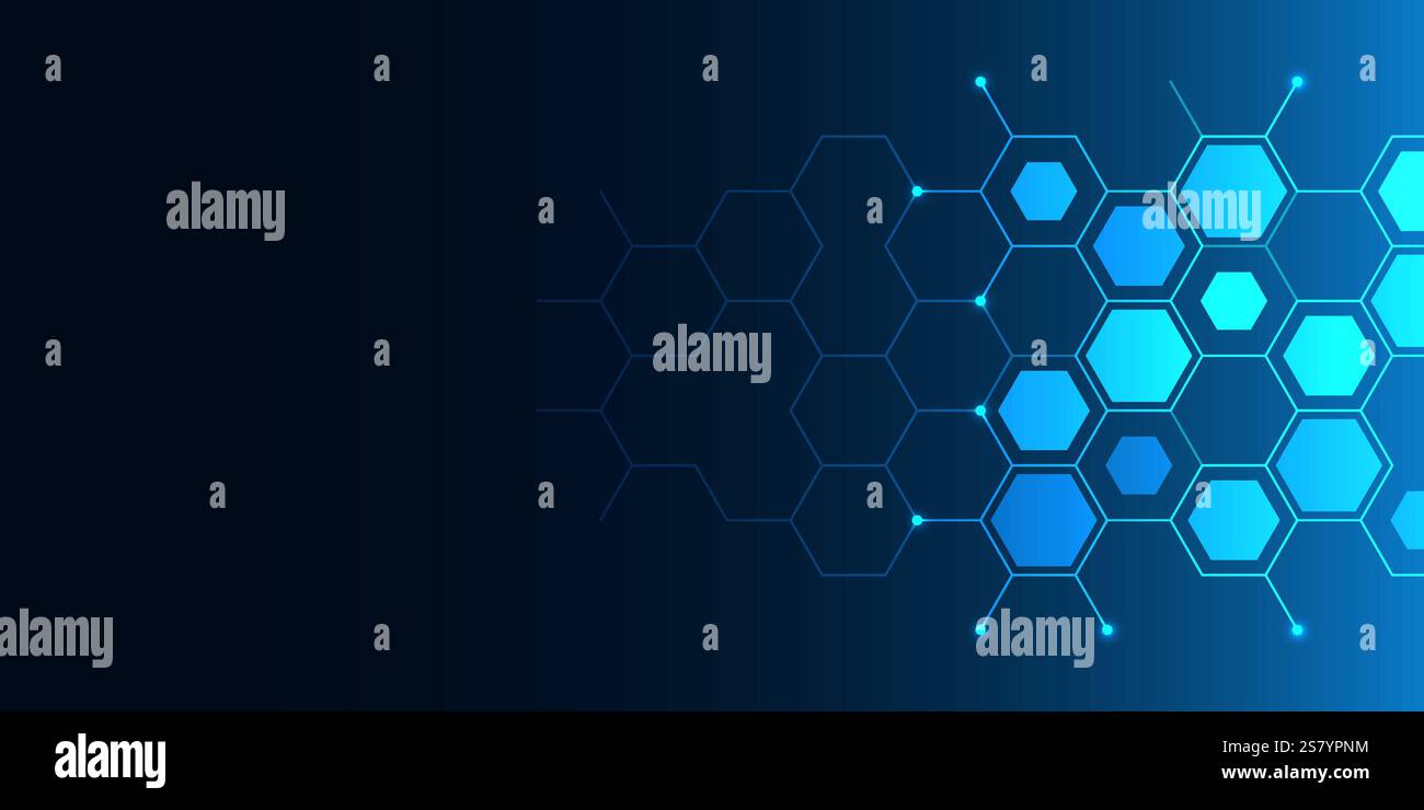 Abstract technology background and design element with hexagons pattern ...