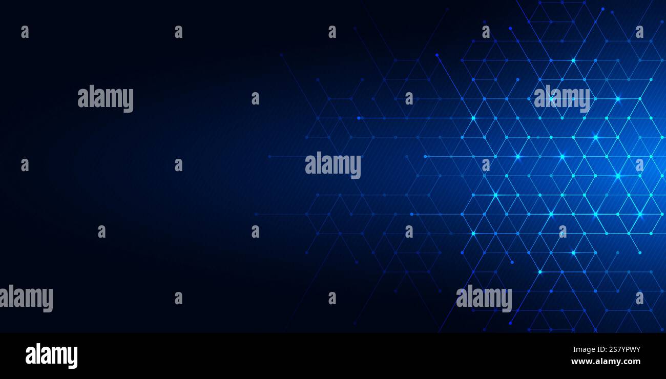 Abstract technology background and design element with hexagons pattern ...