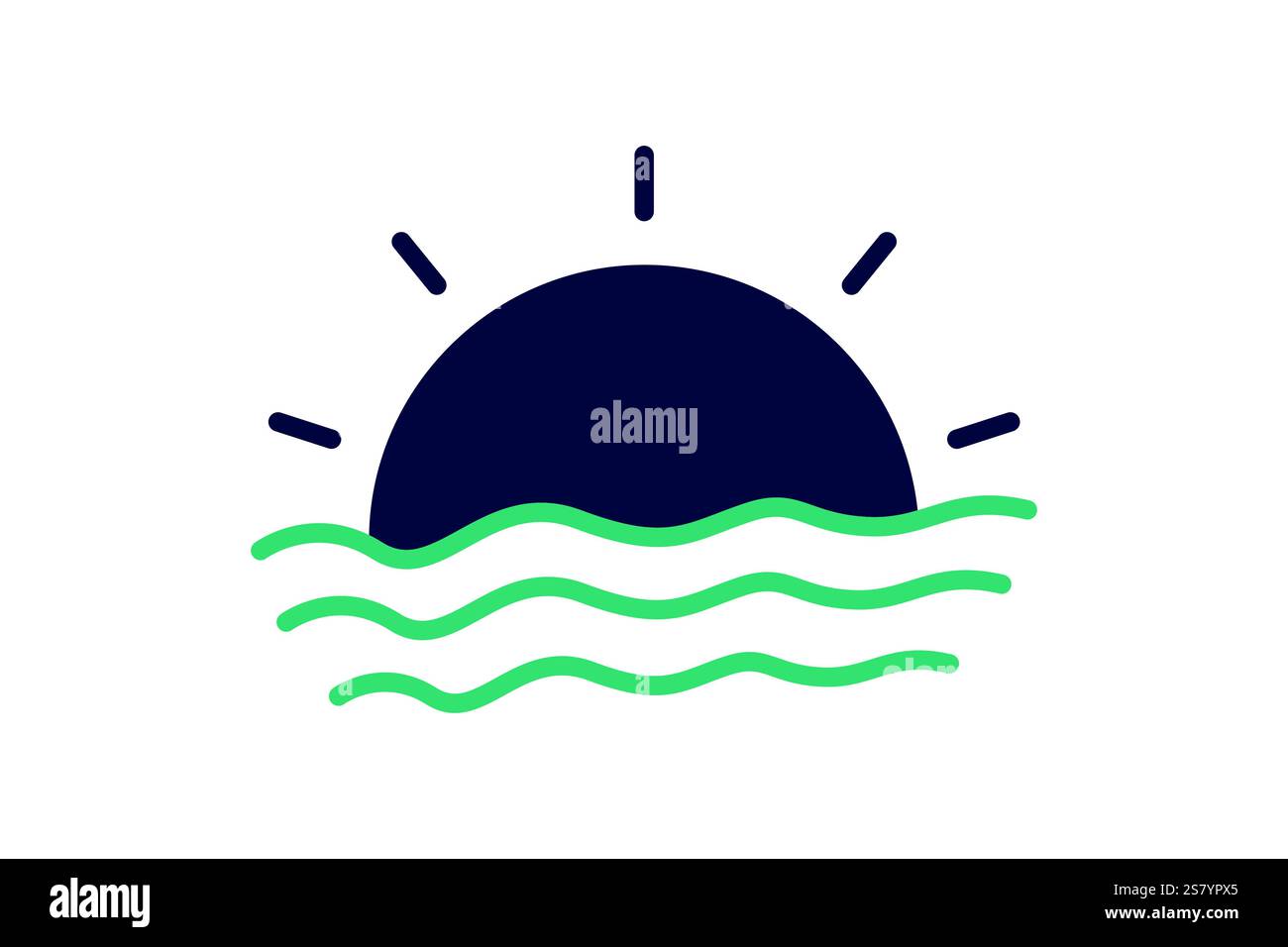Sunset icon. solid icon style. icon related to time and date. time elements vector illustration Stock Vector