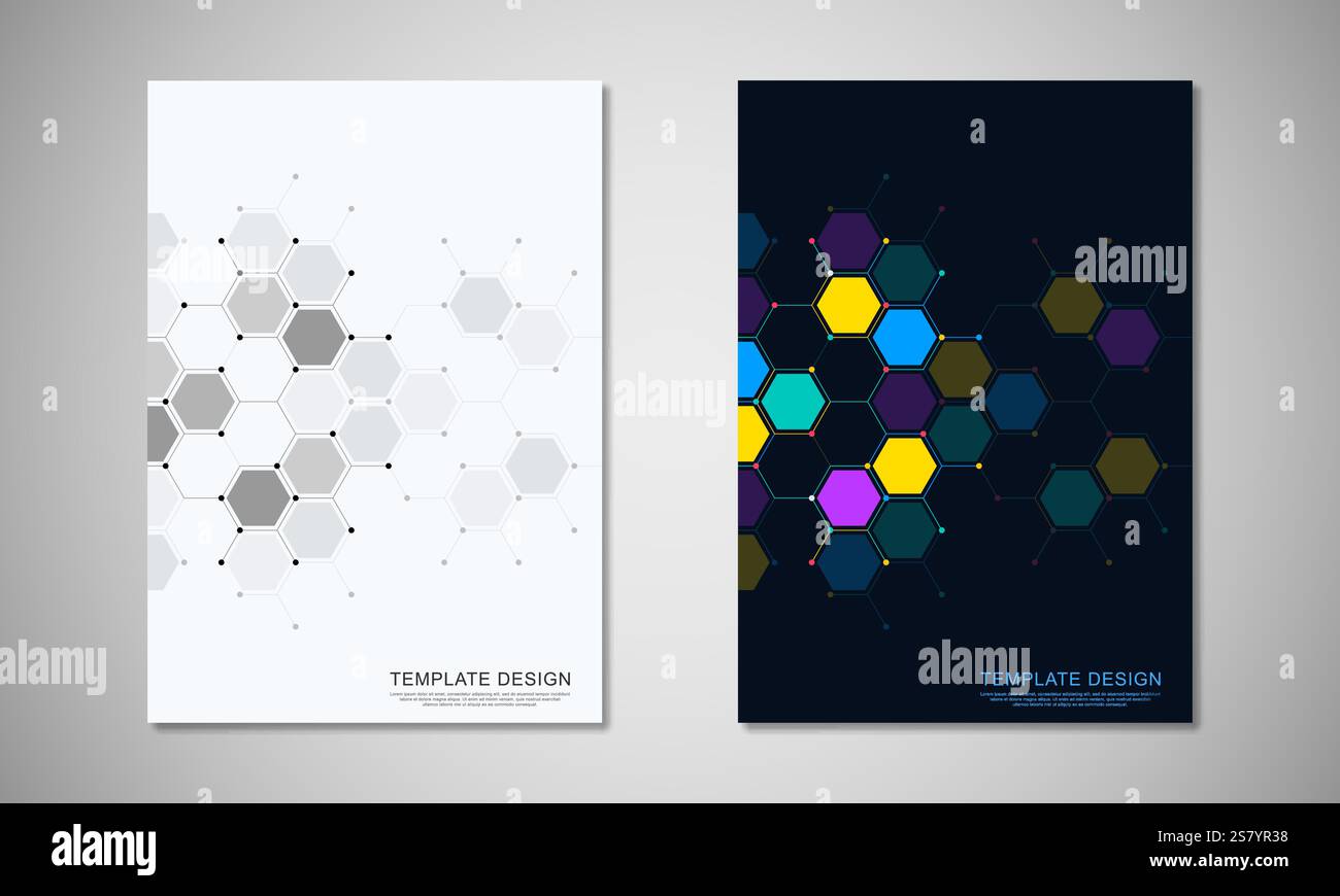 Abstract geometric background with hexagons shape pattern for a ...