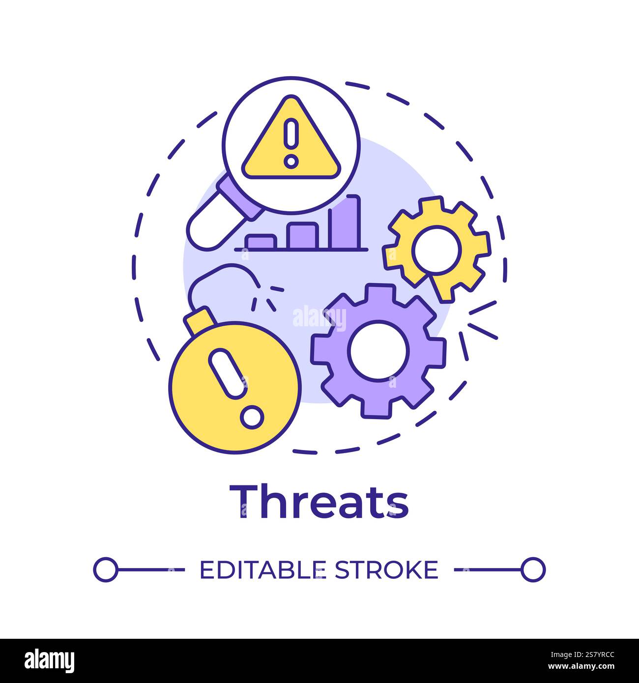 Threats multi color concept icon Stock Vector