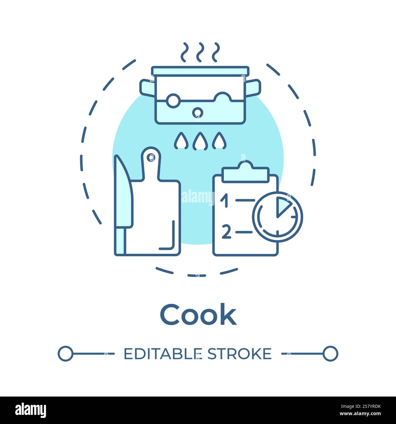 Cook soft blue concept icon Stock Vector