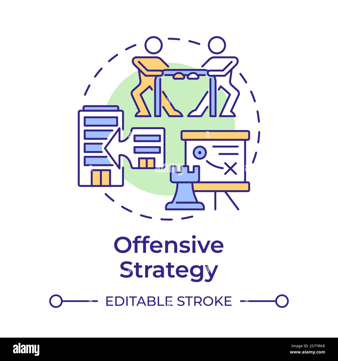 Offensive strategy multi color concept icon Stock Vector