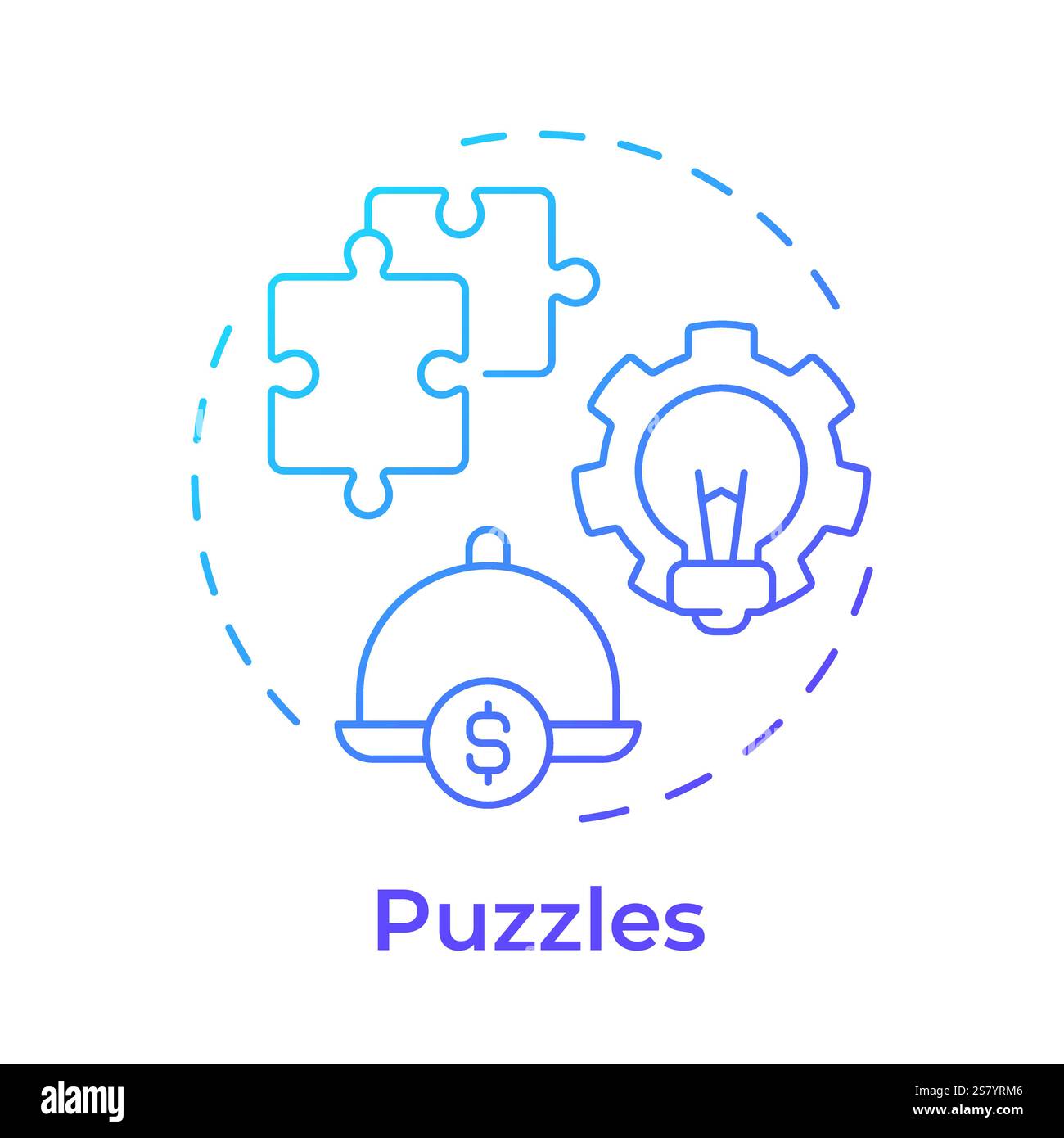Puzzles dishes blue gradient concept icon Stock Vector