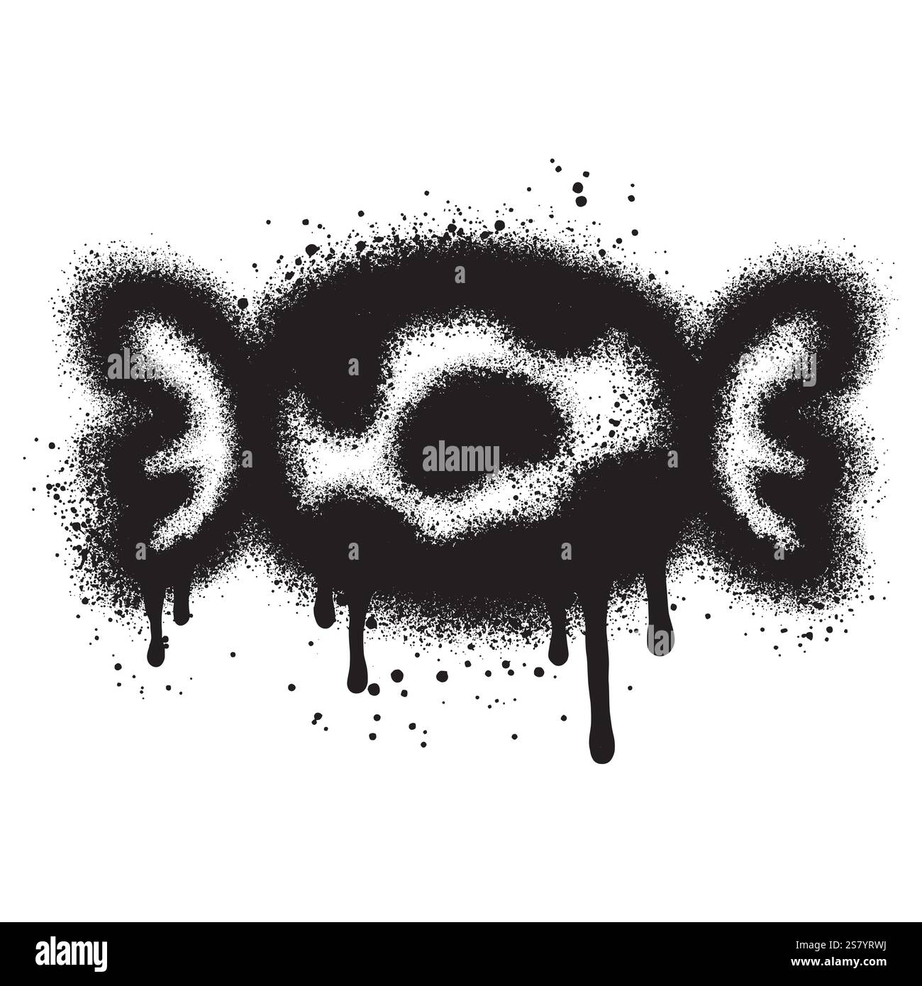 Candy wrappers graffiti with black spray paint. vector illustration. Stock Vector