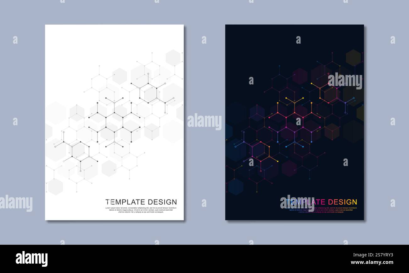 Abstract geometric background with hexagons shape pattern for a ...