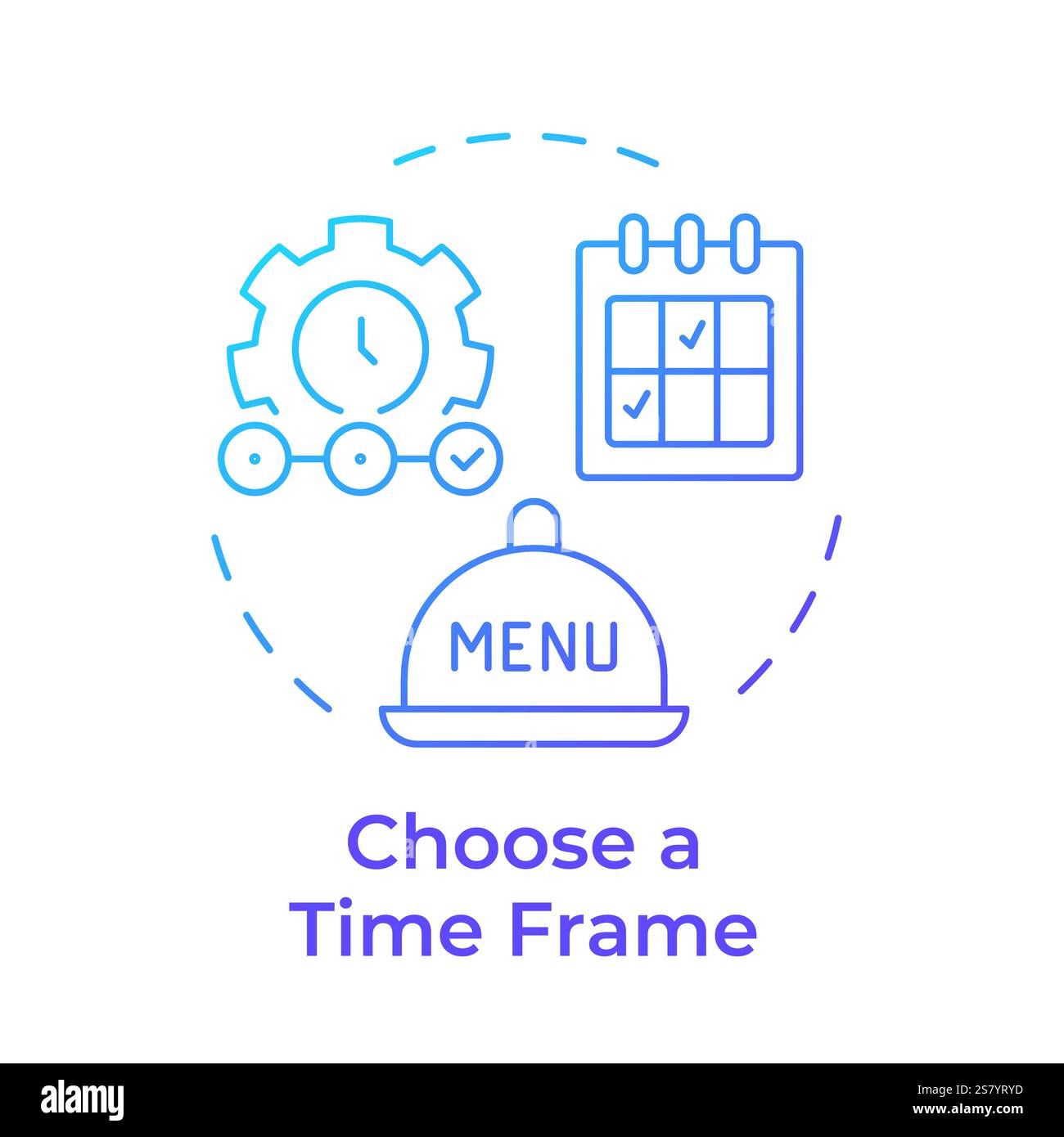 Choose time frame blue gradient concept icon Stock Vector