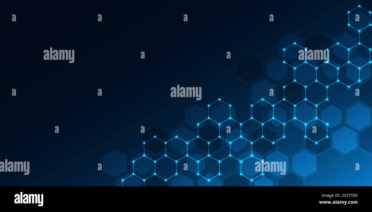 Abstract technology background and design element with hexagons pattern ...
