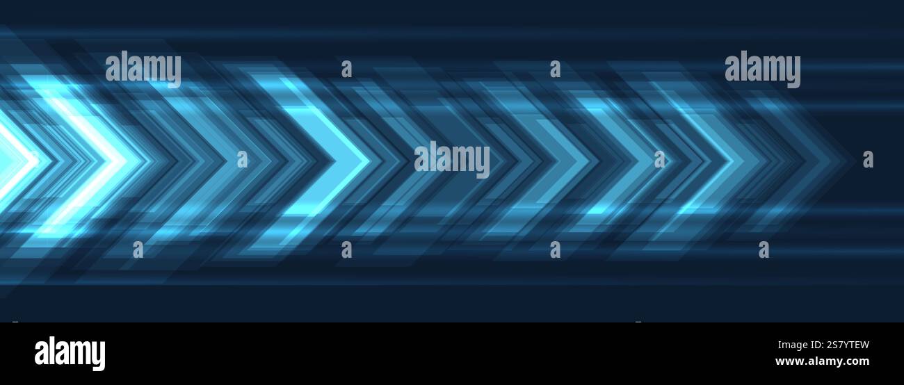 Blue technology arrows on dark futuristic abstract background. High ...