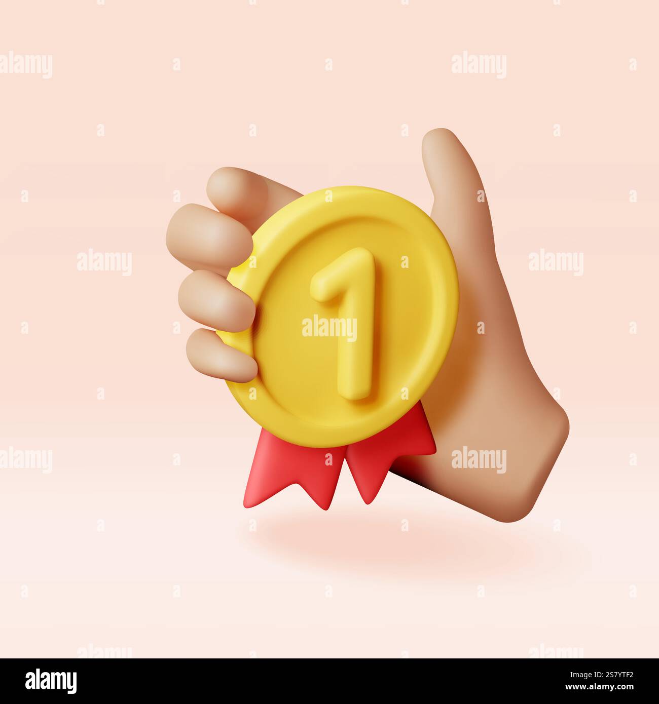 3d set of medals with red ribbons Stock Vector Image & Art - Alamy
