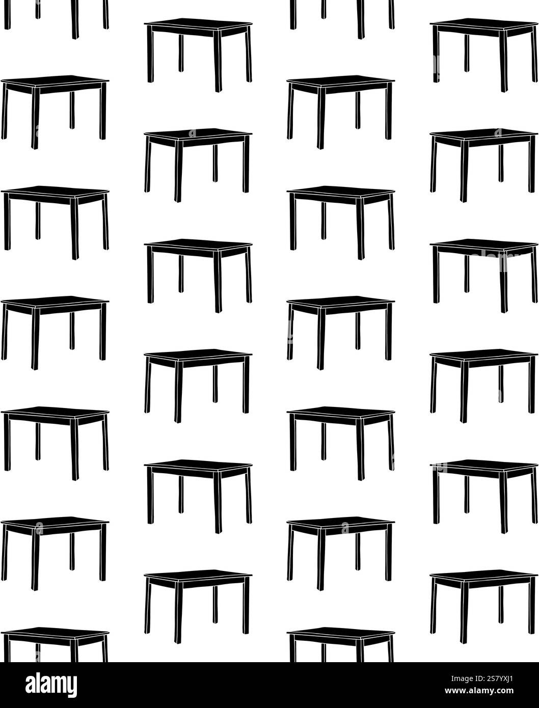 Vector seamless pattern of hand drawn sketch doodle table isolated on white background Stock Vector