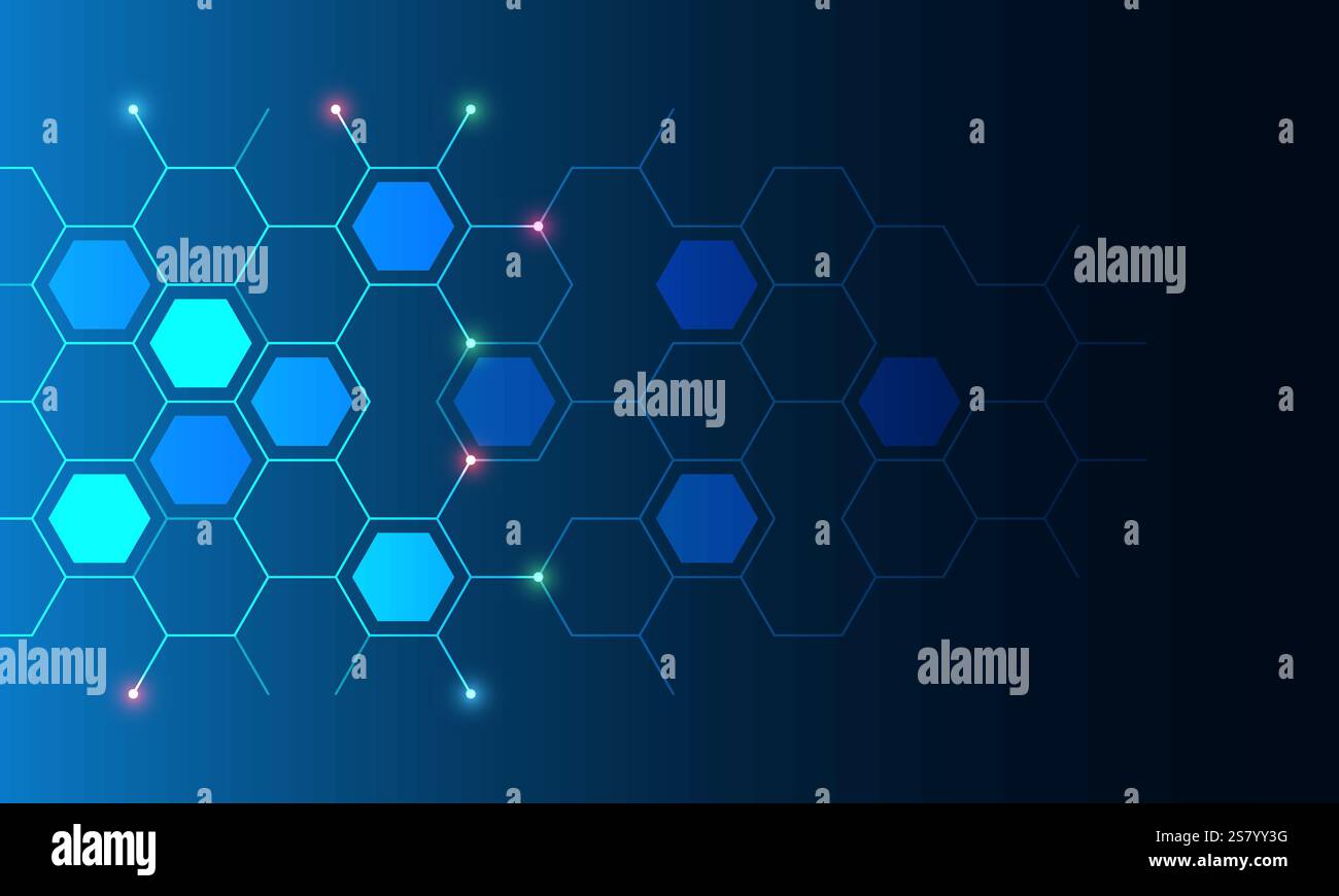 Abstract technology background and design element with hexagons pattern ...