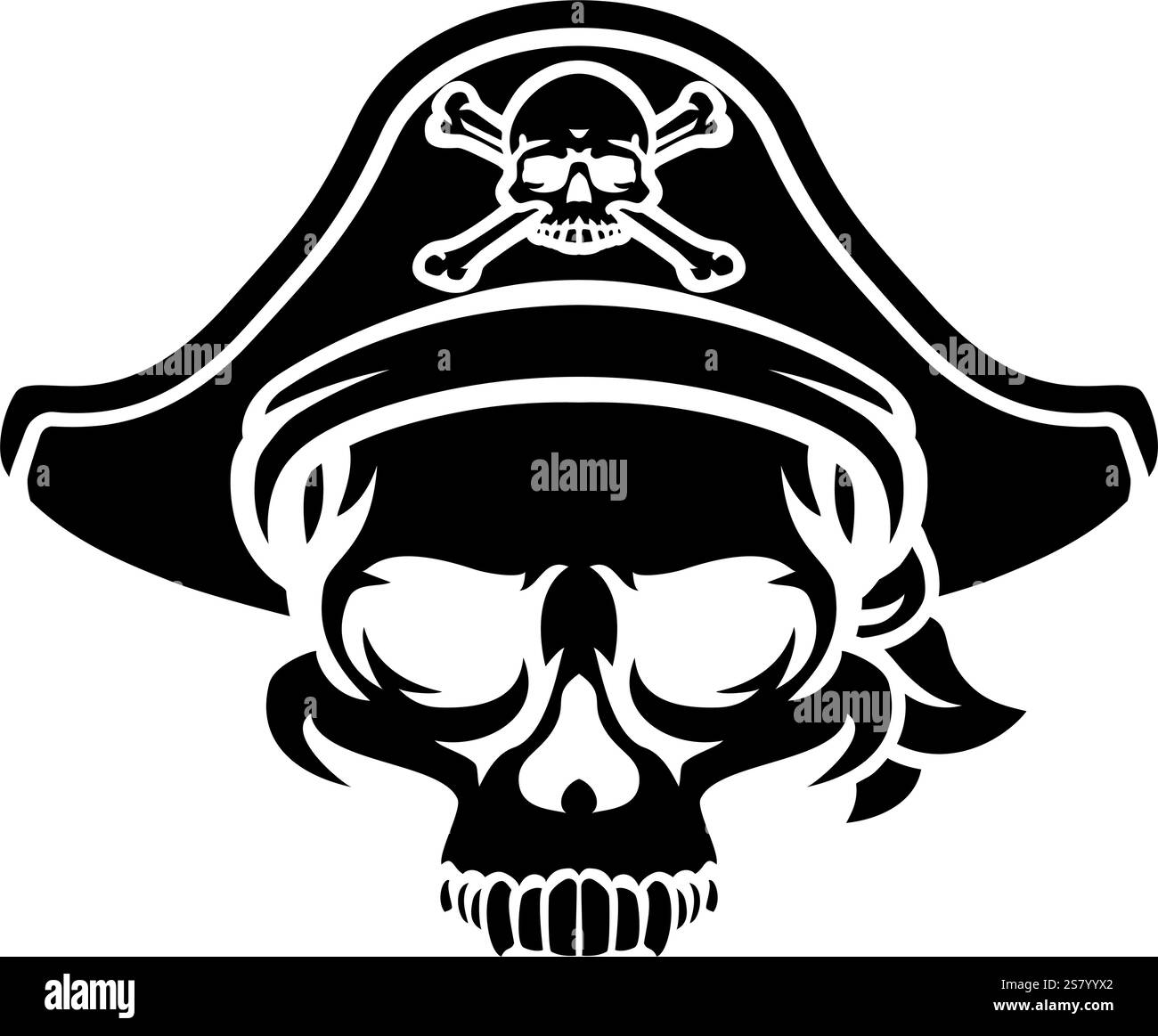 Pirate Hat Skull and Crossbones Cartoon Stock Vector Image & Art - Alamy