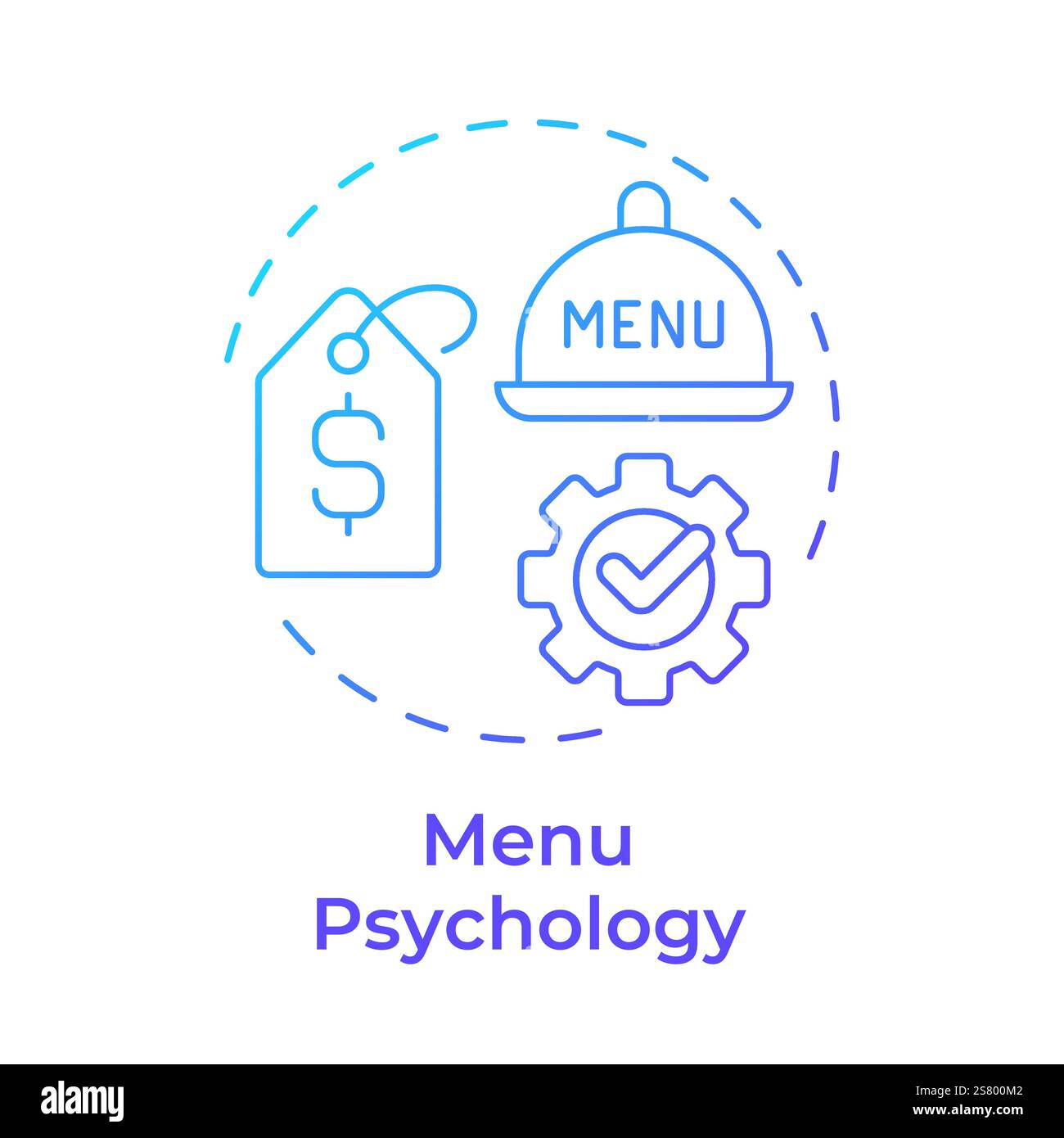 Menu psychology blue gradient concept icon Stock Vector