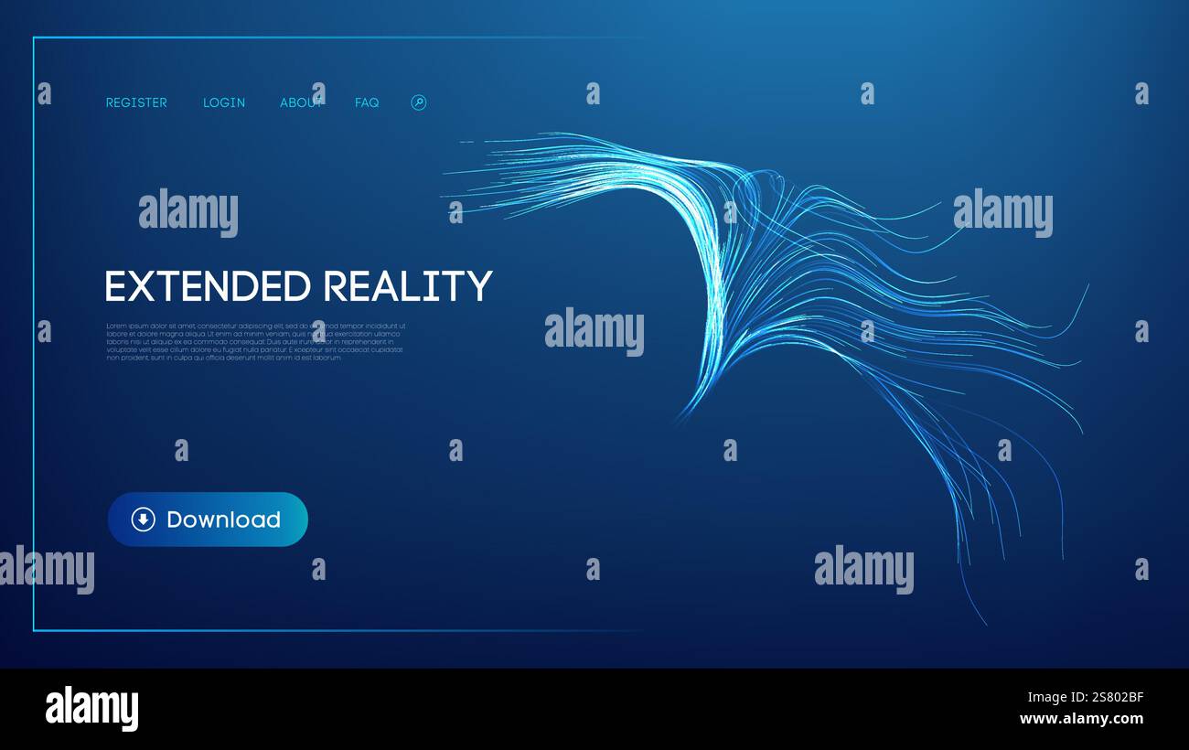 Abstract glowing lines representing extended reality innovations Stock Vector
