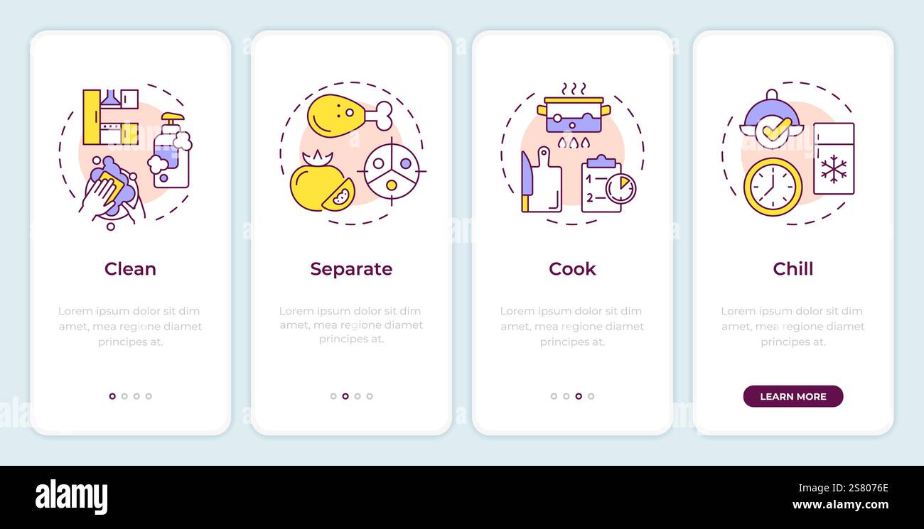 Food safety onboarding mobile app screen Stock Vector Image & Art - Alamy