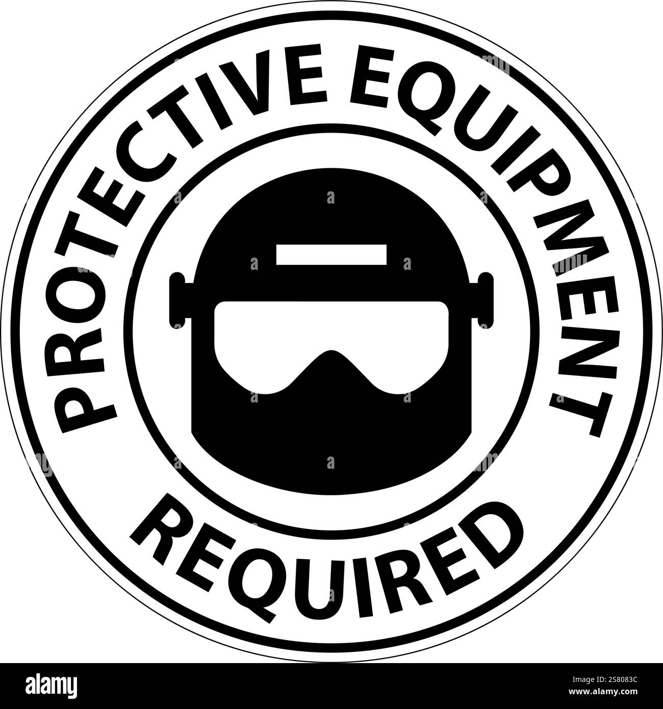 Mandatory Safety Sign for Protective Equipment Requirement in Work Environments and Construction Sites Stock Vector