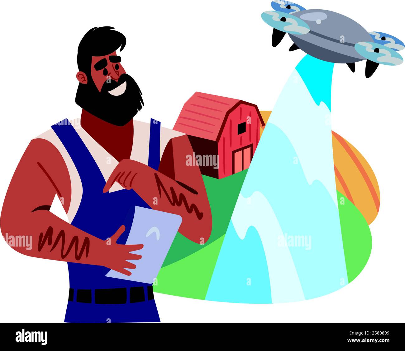 farmer monitoring crops growth with drone Stock Vector Image & Art - Alamy
