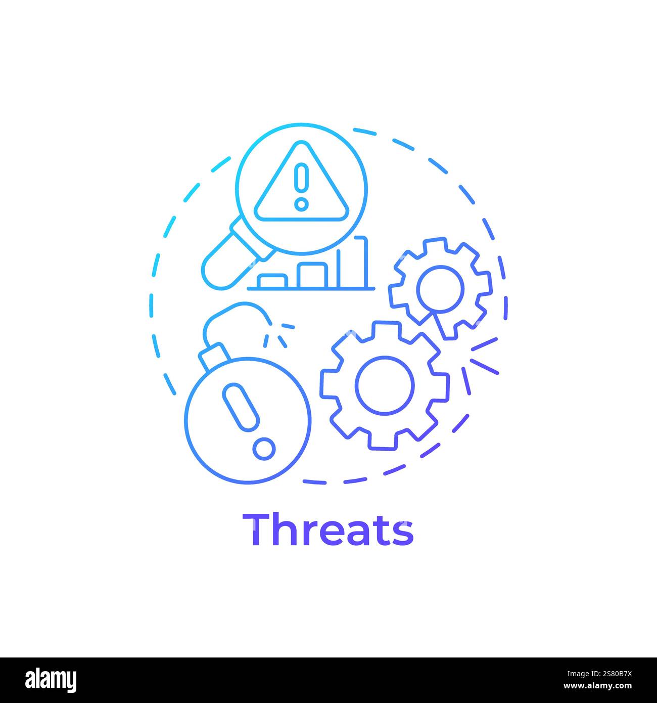 Threats blue gradient concept icon Stock Vector