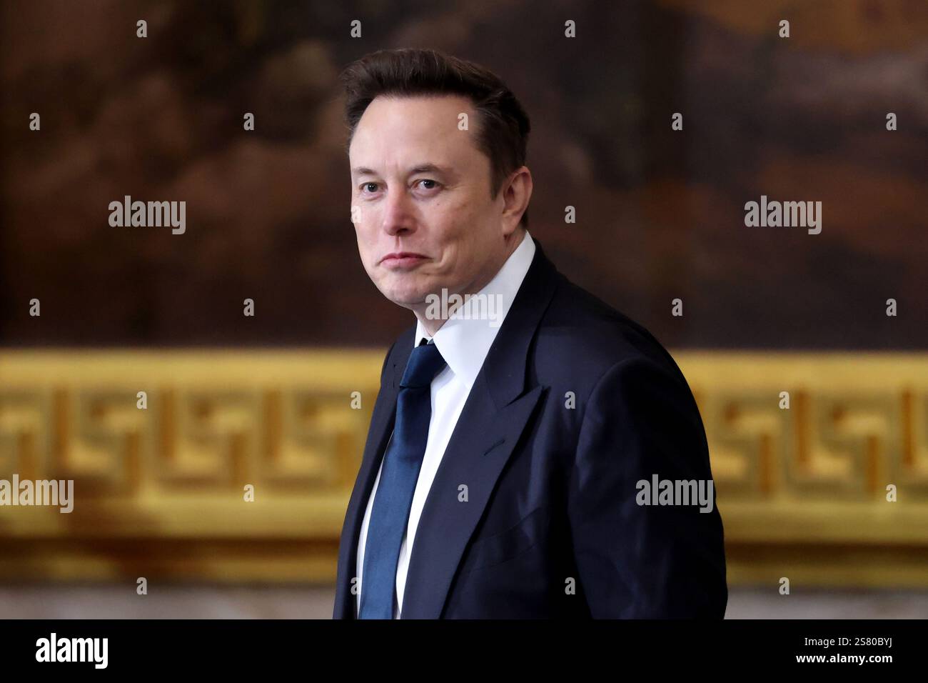 Elon Musk attends the presidential inauguration of Donald Trump at the Rotunda of the U.S