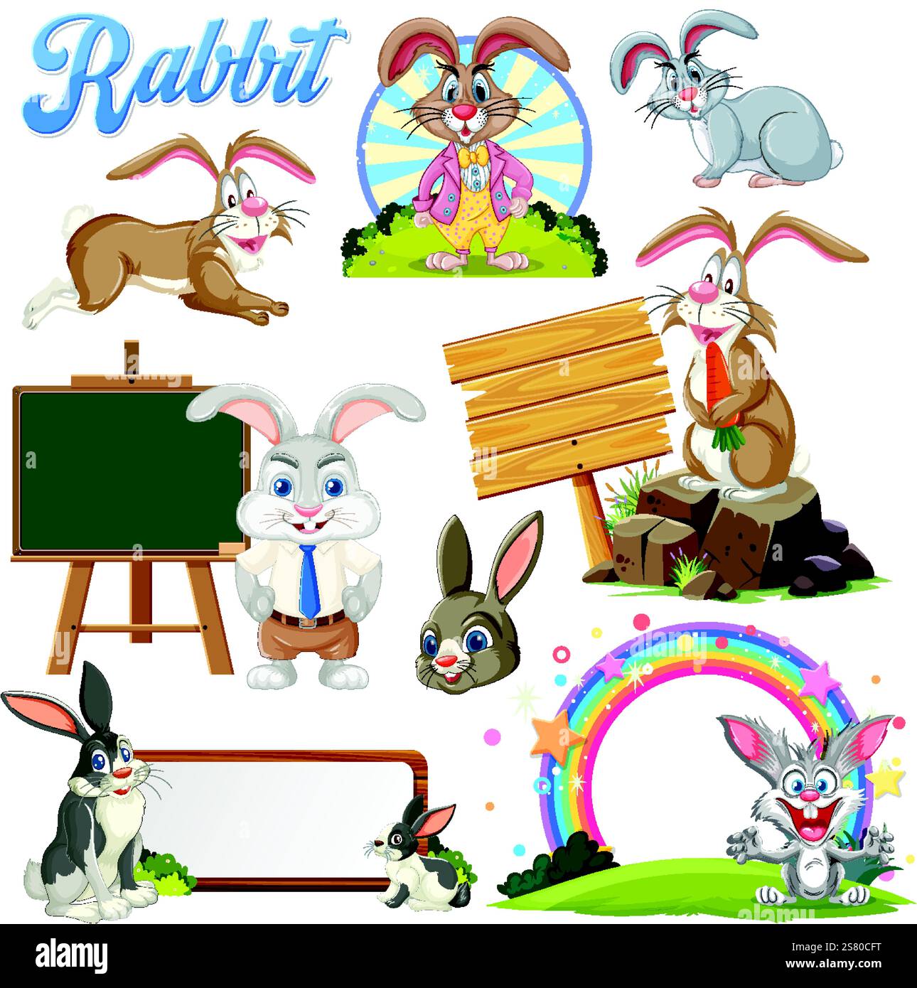 Signs of rabbits Stock Vector Images - Alamy